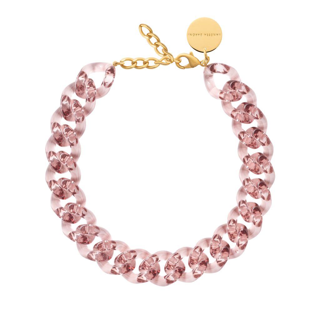 Vanessa Baroni Flat Chain Necklace in Clear Taupe