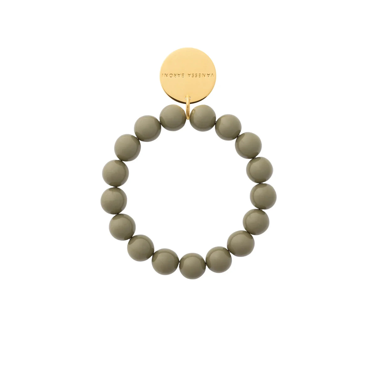 Vanessa Baroni Mini Beads Flex Bracelet in Light Olive