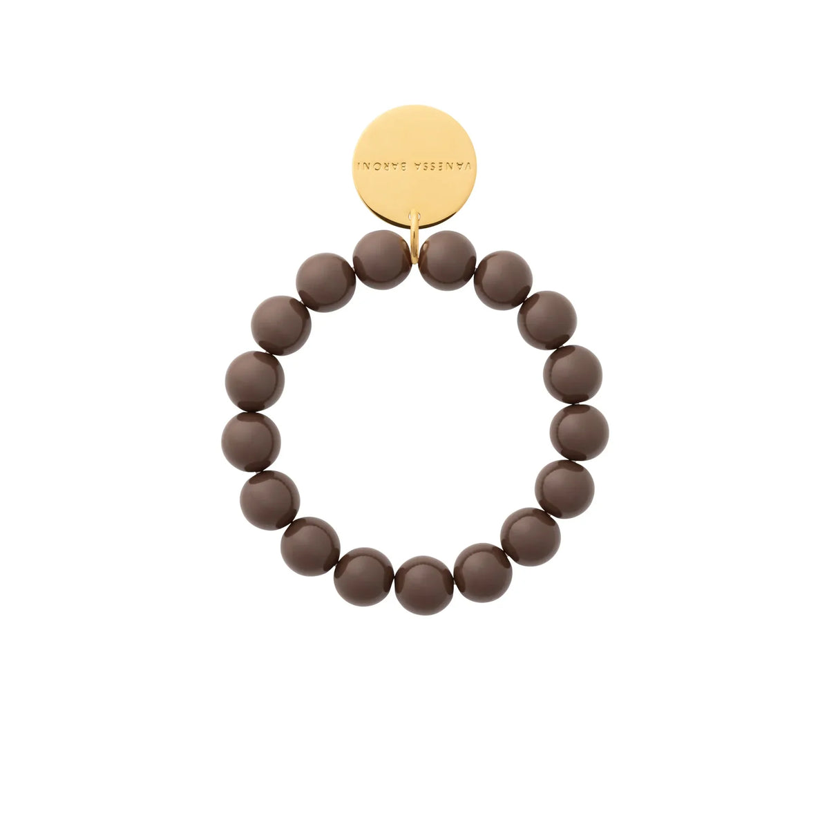 Vanessa Baroni Mini Beads Flex Bracelet in Chocolate Brown