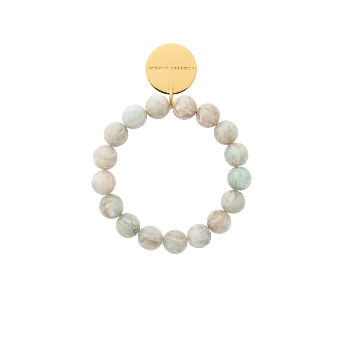 Vanessa Baroni Mini Beads Flex Bracelet in Snow Green Marble