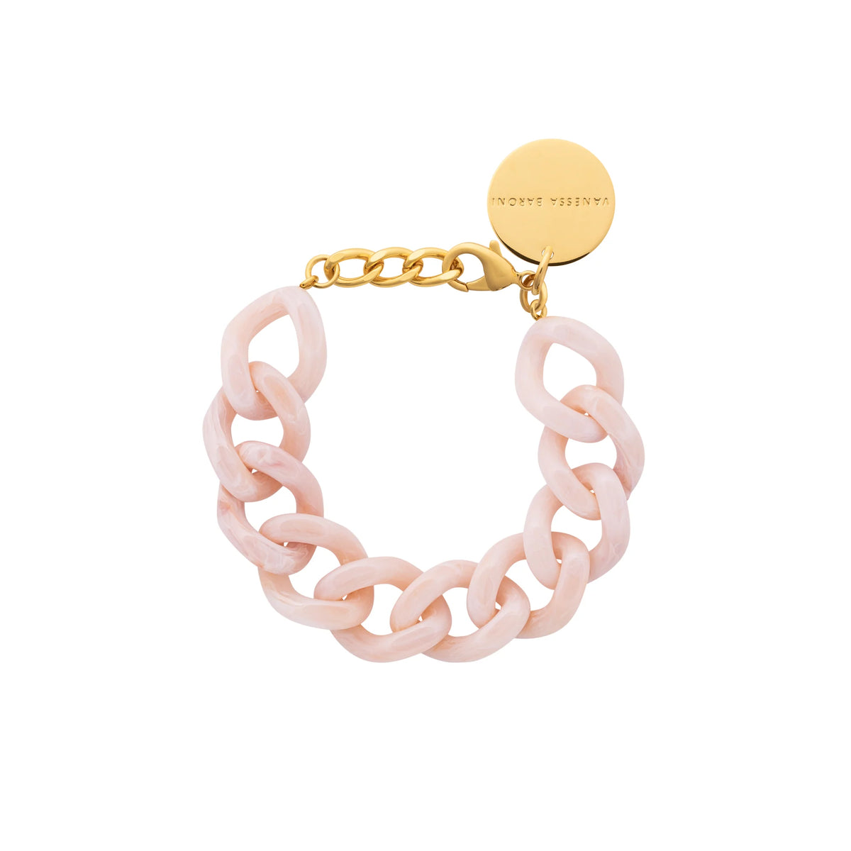 Vanessa Baroni Mini Flat Chain Bracelet in Ivory rose Marble