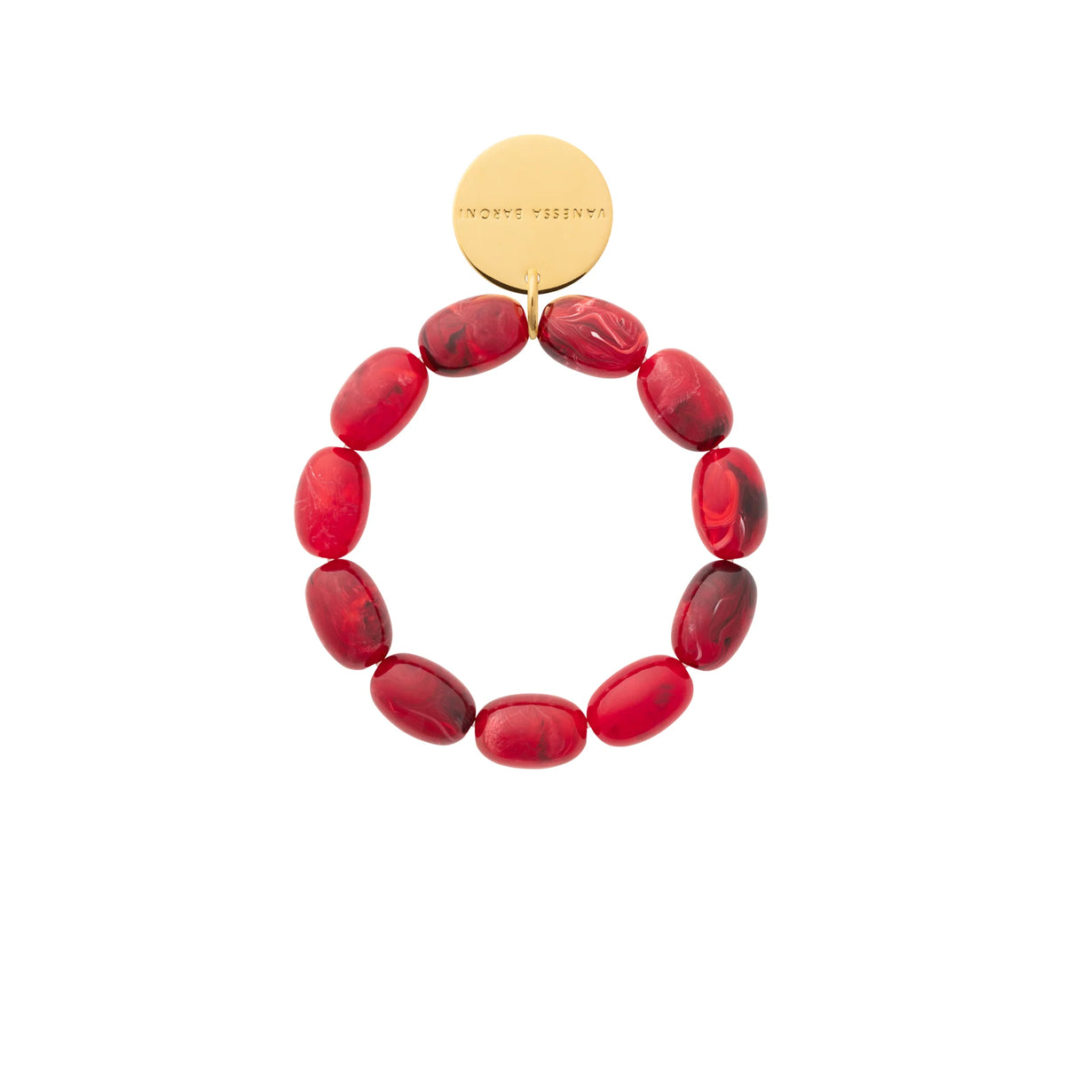 Vanessa Baroni Olive Flex Bracelet in Red Marble