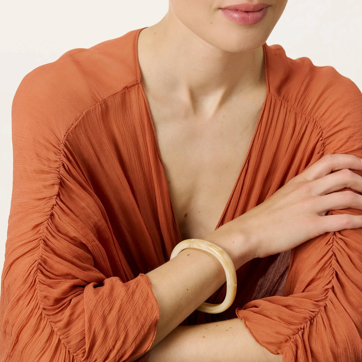 Vanessa Baroni Soft Edge Bangle in Creme Brûlée