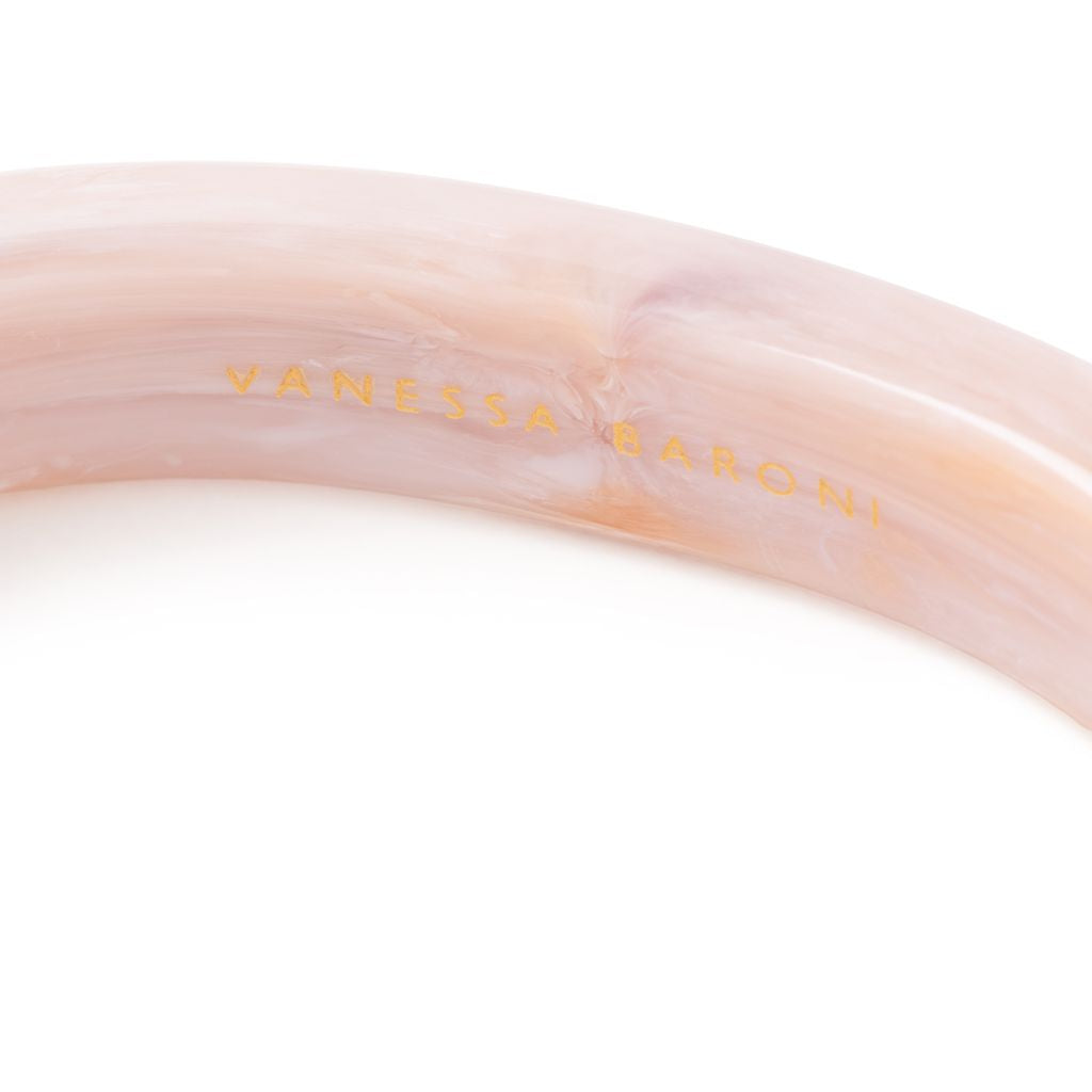 Vanessa Baroni Soft Edge Bangle in Ivory Rose Marble