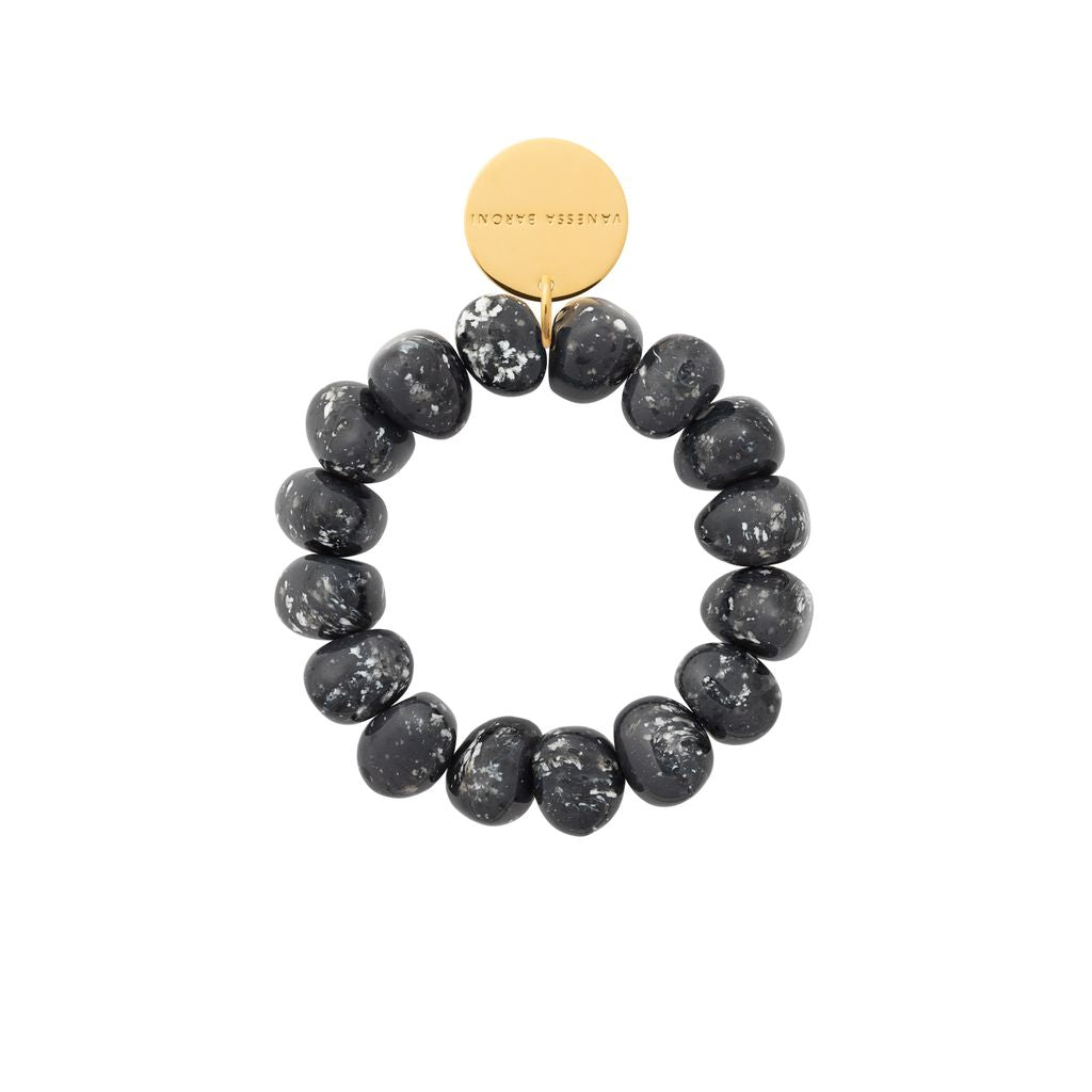 Vanessa Baroni Stone Flex Bracelet in Black Marble