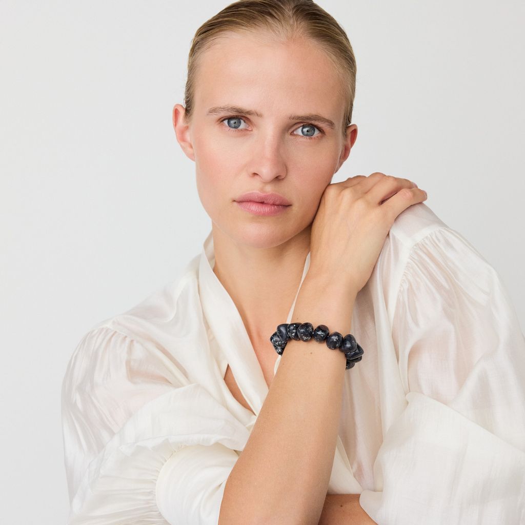 Vanessa Baroni Stone Flex Bracelet in Black Marble
