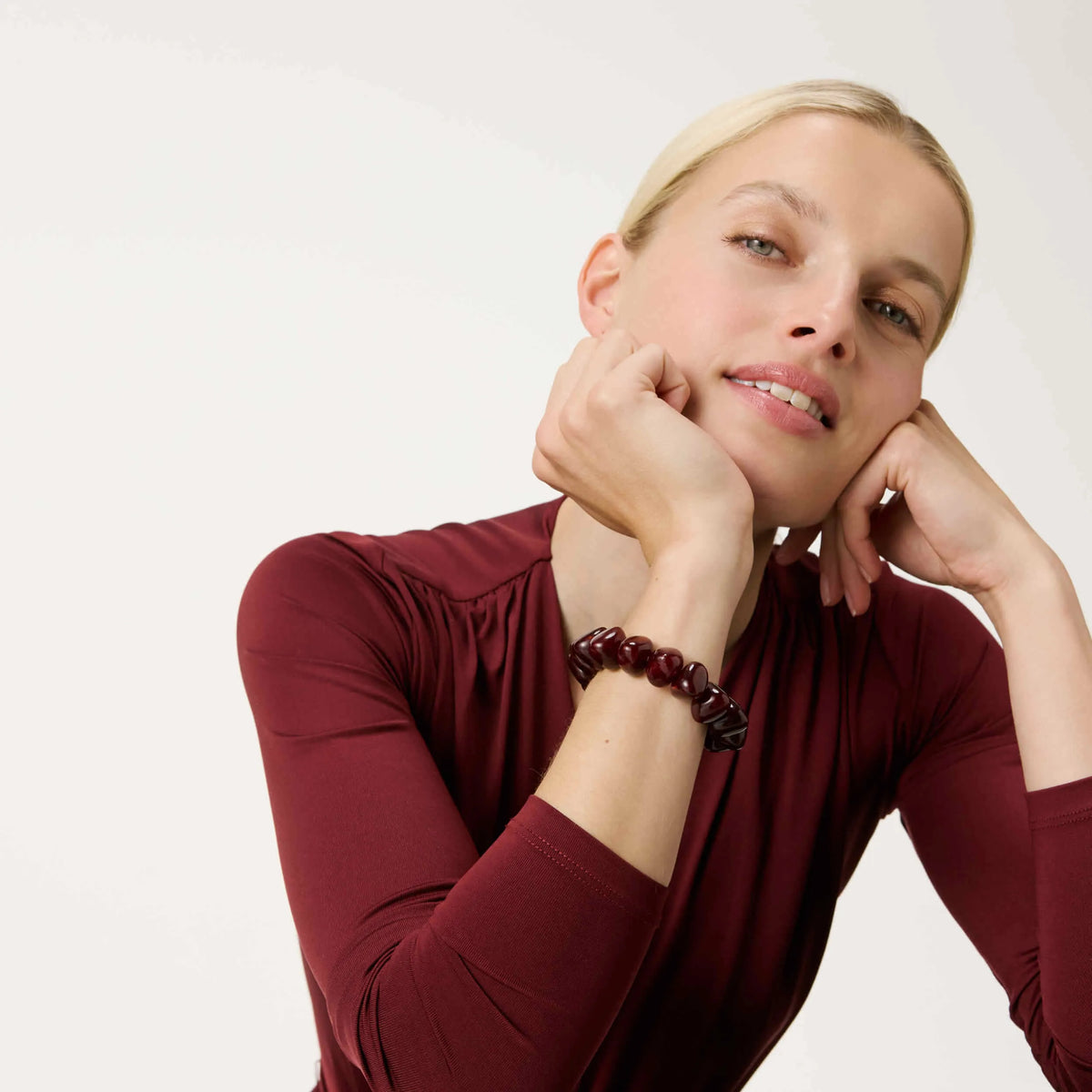 Vanessa Baroni Stone Flex Bracelet in Bordeaux Marble