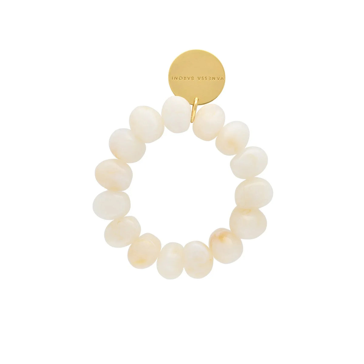 Vanessa Baroni Stone Flex Bracelet in Pearl Marble