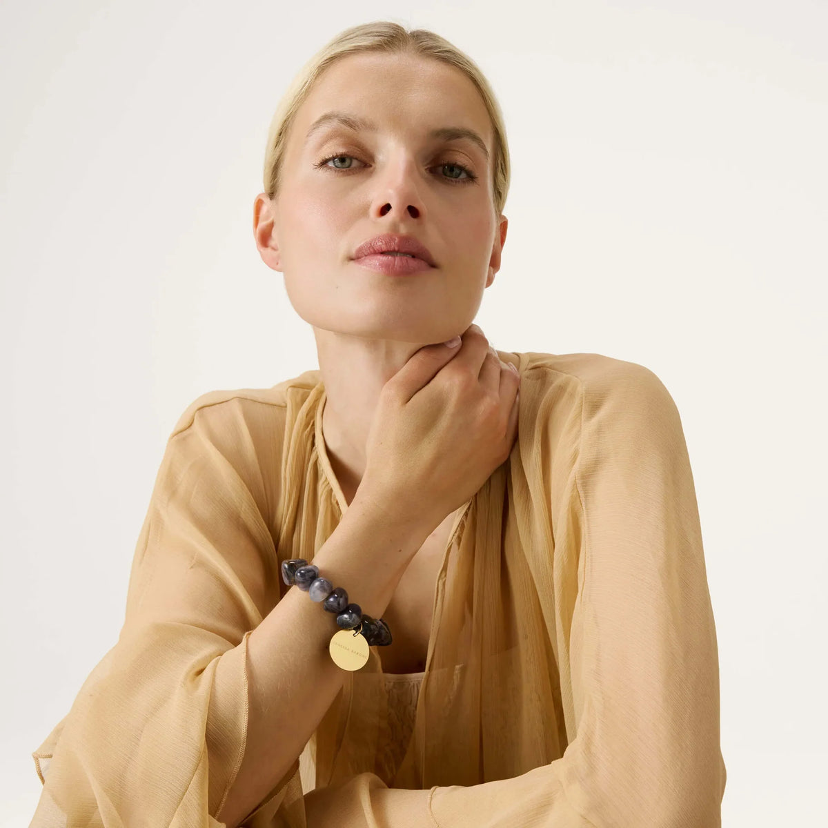 Vanessa Baroni Stone Flex Bracelet in Blue Jeans Marble