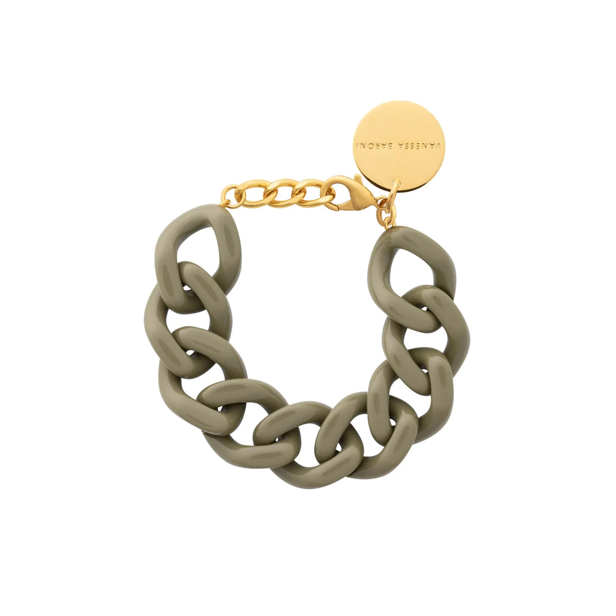 Vanessa Baroni Flat Chain Bracelet in Light Olive