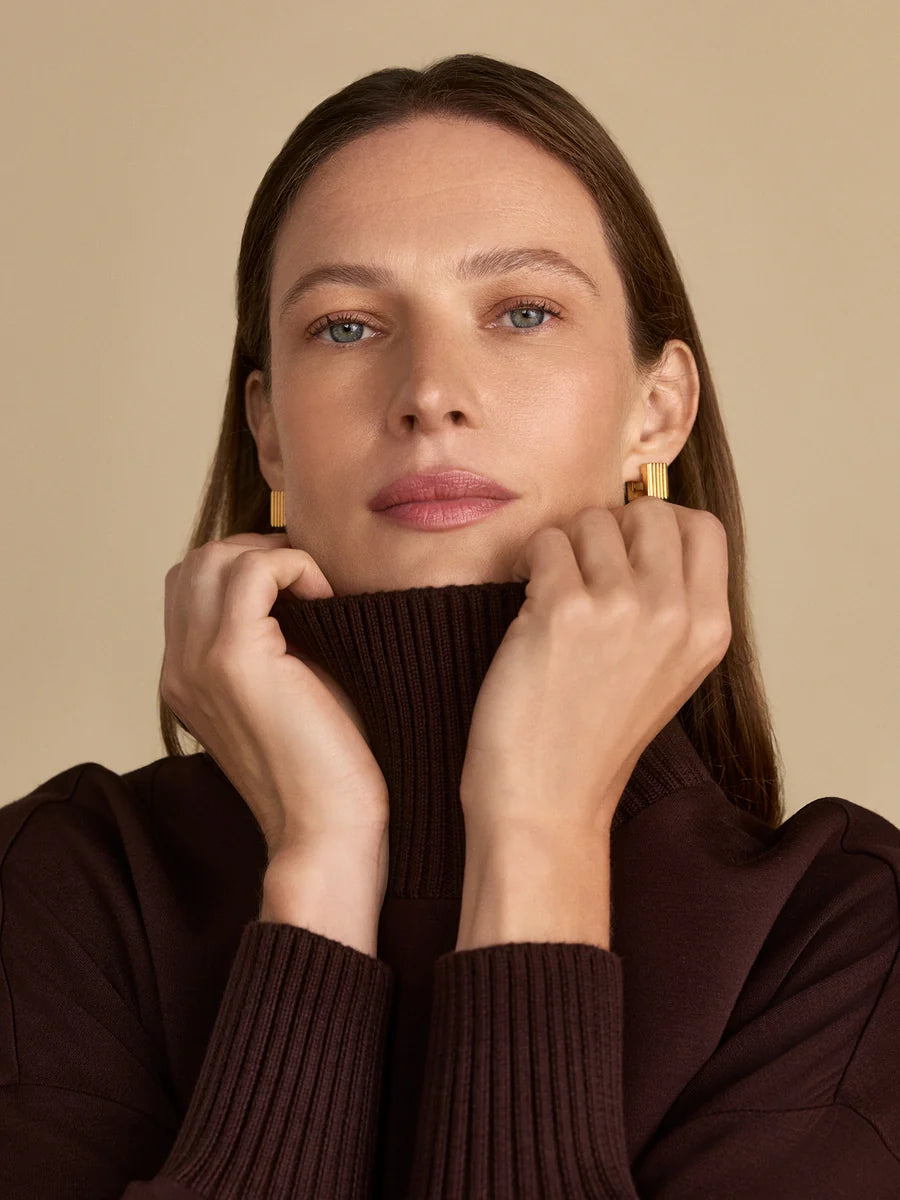 Varley Barker High Neck Sweatshirt in Coffee Bean