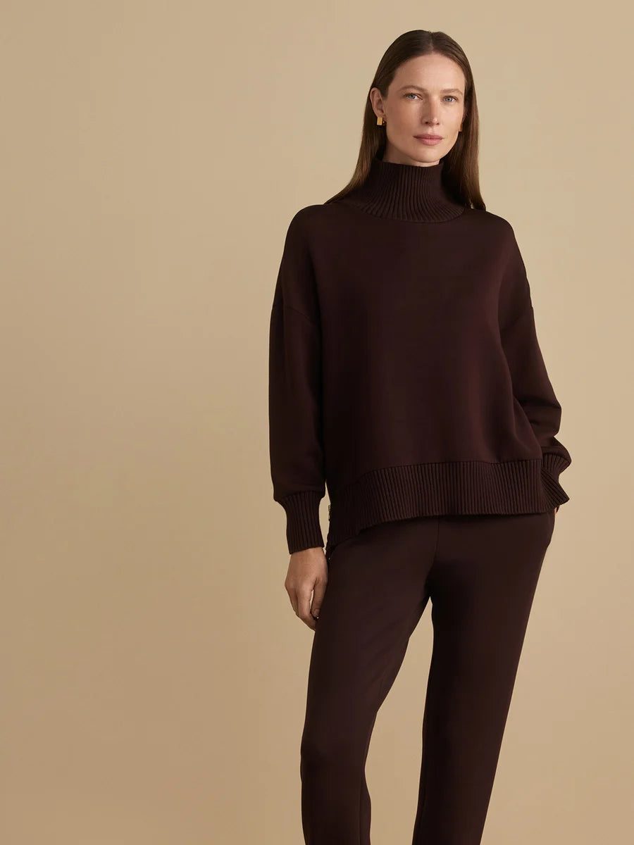 Varley Barker High Neck Sweatshirt in Coffee Bean