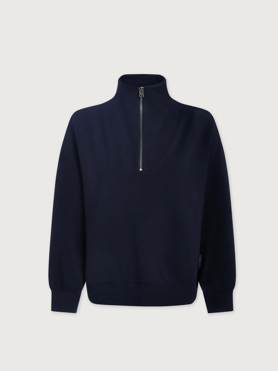 Varley Hawley Half Zip Sweatshirt in Navy