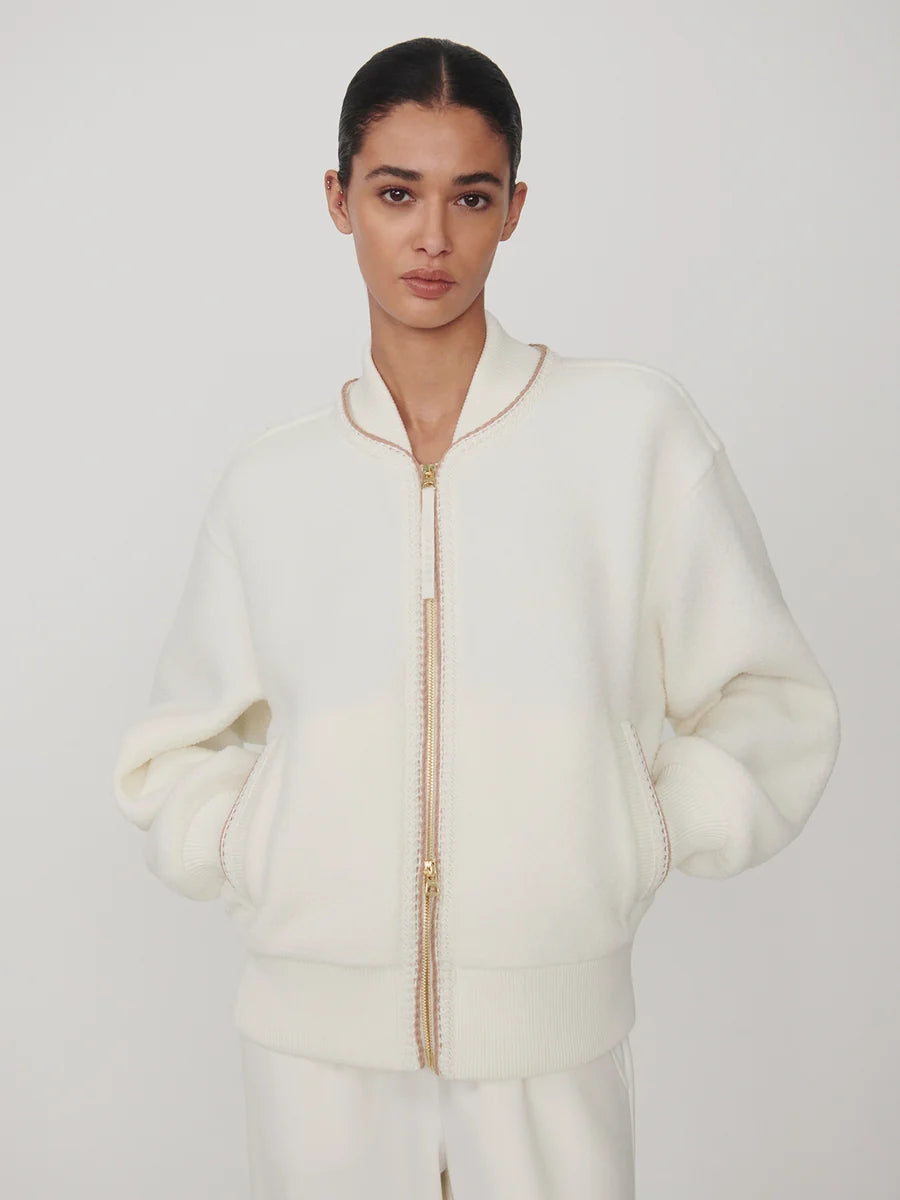 Varley Klaudia Fleece Jacket in Egret
