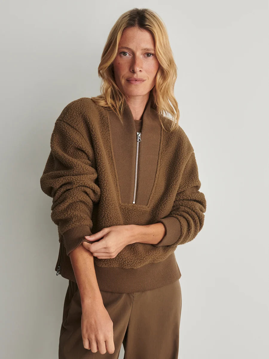 Varley Mumford Half Zip Fleece in Teak Olive
