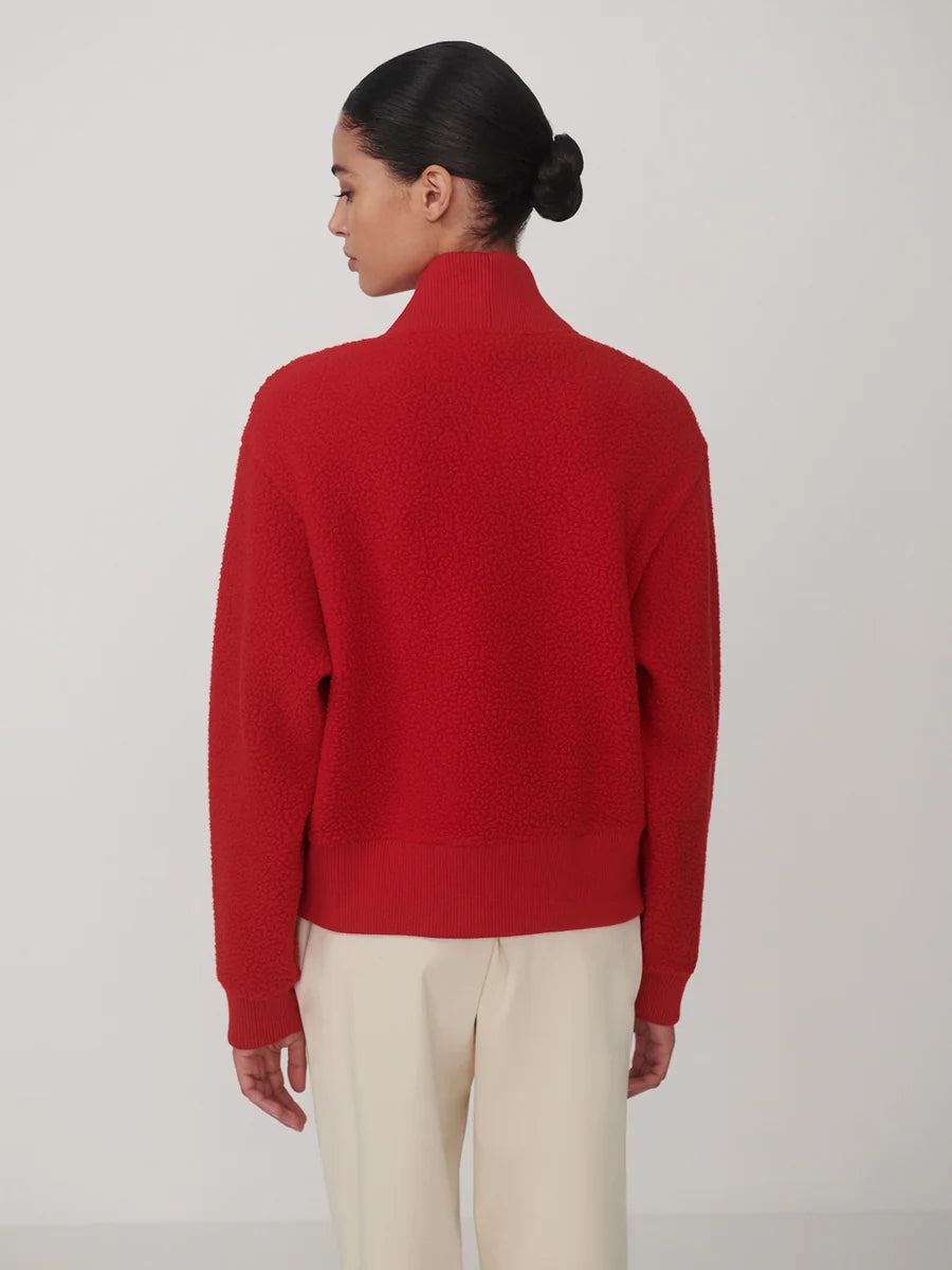 Varley Mumford Half Zip Fleece in Washed Red