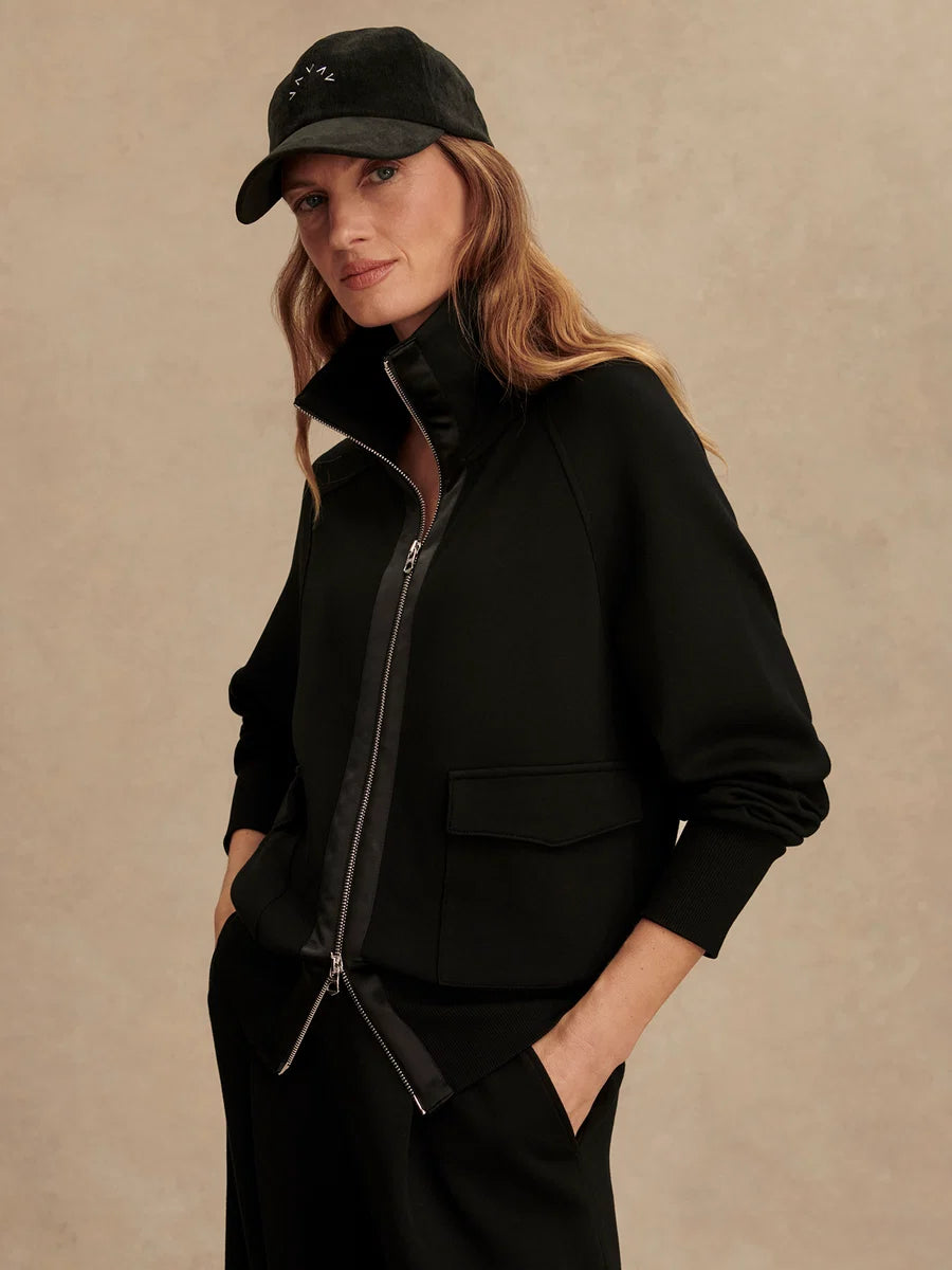 Varley Roxbury Zip Through in Black