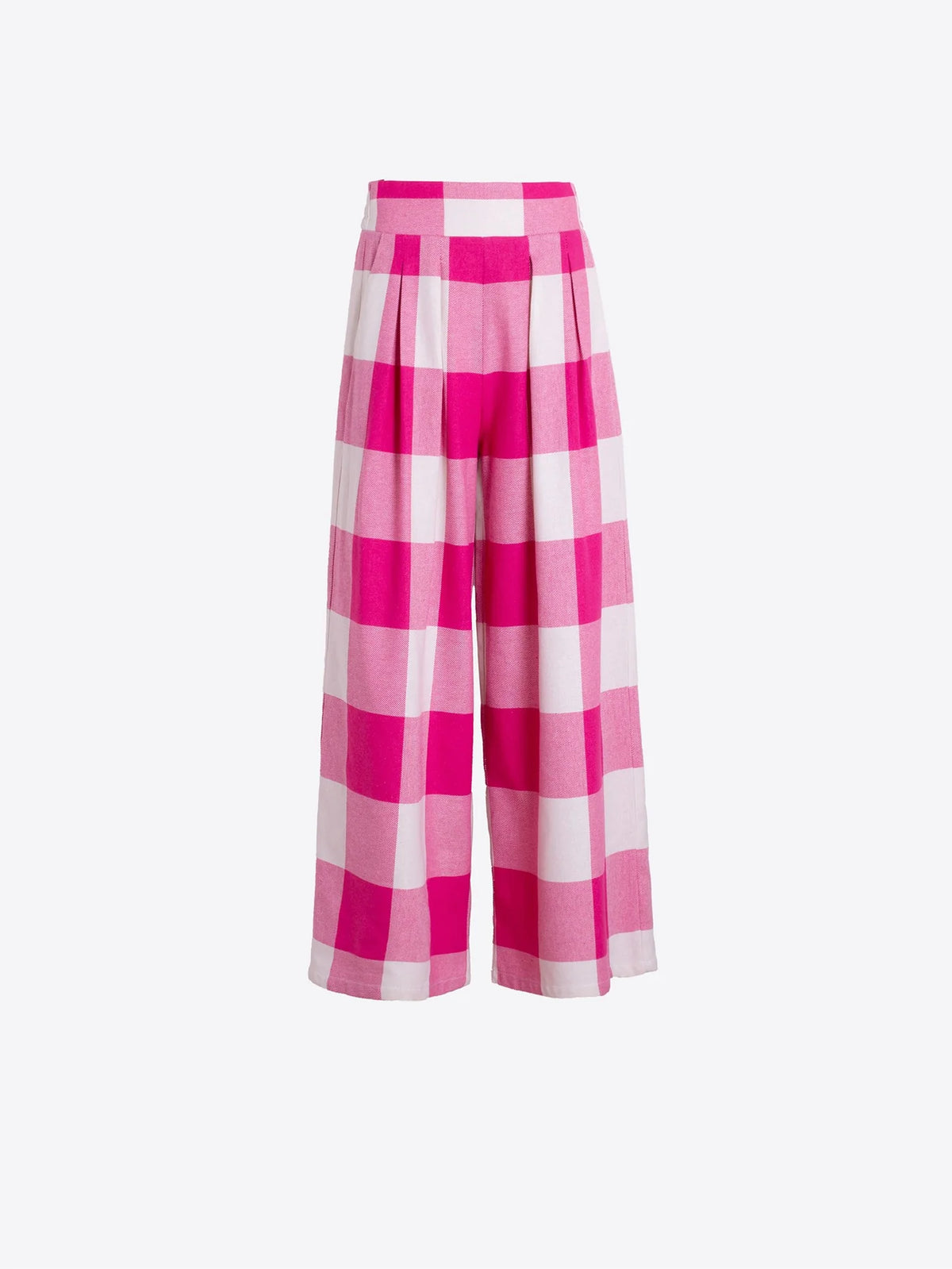 Vilagallo Checked Culotte Pants In Pink And White