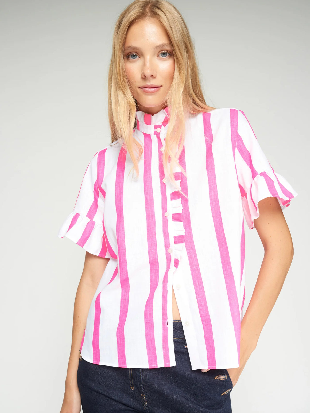 Vilagallo Striped Shirt in Pink