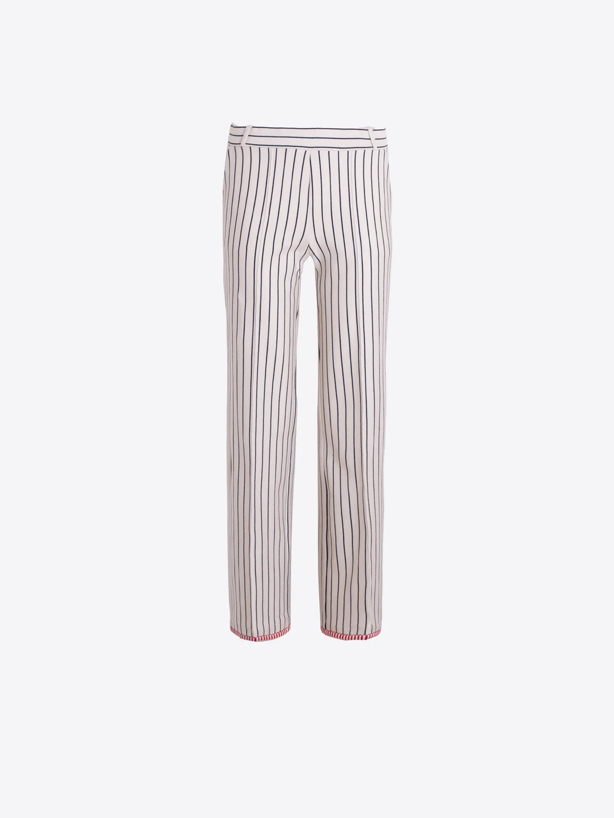 Vilagallo Straight Leg Trousers In Navy Stripes