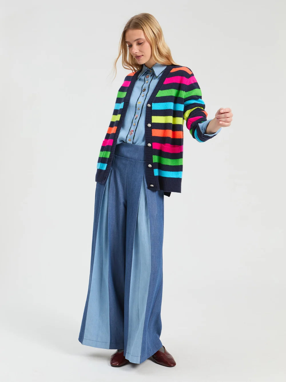 Vilagallo Denim Palazzo Pant 33772