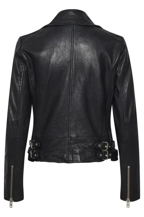 My Essential Wardrobe Black Leather Biker Jacket