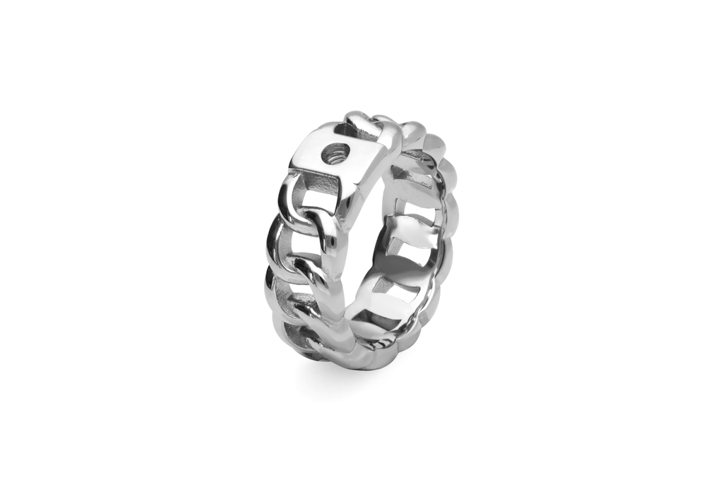 Qudo Stainless Steel Liberi Thick Ring